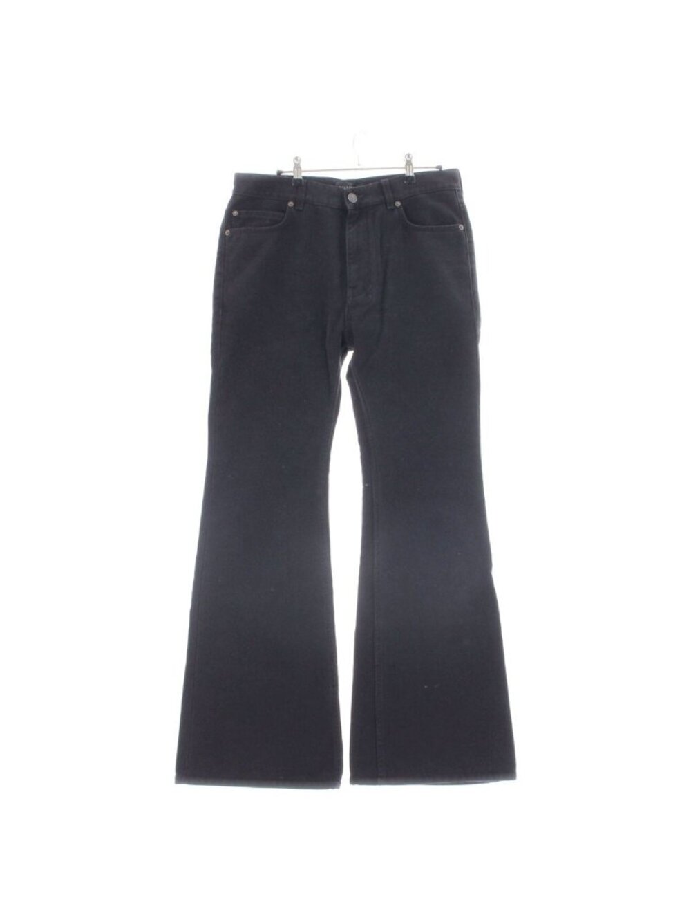 Balenciaga Cotton Back Logo Patch Flare Denim Pants Jeans Black XS